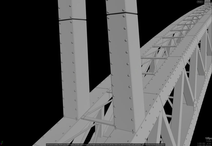 "The Mile High Bridge" procedural 3D model (Houdini) The Garfield Movie