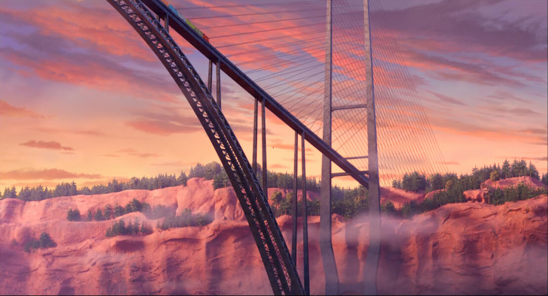 "The Mile High Bridge" procedural 3D model (Houdini) The Garfield Movie